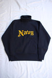 FREEWHEELERS / "U.S. NAVY BNY DRYDOCK #4" TURTLE NECK SWEAT SHIRT (#2534010,JET NAVY)