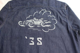 FREEWHEELERS / HOTRODDER CUSTOM "V8 ROADSTER" Birner MECHANIC SHIRT (#2623003,8.5oz INDIGO DENIM)
