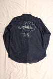 FREEWHEELERS / HOTRODDER CUSTOM "V8 ROADSTER" Birner MECHANIC SHIRT (#2623003,8.5oz INDIGO DENIM)