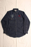 FREEWHEELERS / HOTRODDER CUSTOM "V8 ROADSTER" Birner MECHANIC SHIRT (#2623003,8.5oz INDIGO DENIM)