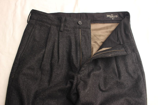 WORKERS / WORKERS Trousers (Heavy Flannel,Charcoal) – McFly Online
