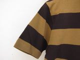 FREEWHEELERS / HORIZONTAL STRIPED T-SHIRT (#1625001,JET BLACK × KHAKI)