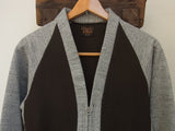 FREEWHEELERS / TWO-TONE ZIP FRONT CARDIGAN TYPE SWEAT SHIRT (#1534005,CHARCOAL BLACK × DARK MIX GRAY)