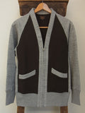 FREEWHEELERS / TWO-TONE ZIP FRONT CARDIGAN TYPE SWEAT SHIRT (#1534005,CHARCOAL BLACK × DARK MIX GRAY)