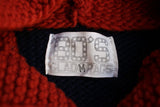 BO'S GLAD RAGS / "SIX NATIONS FOREST WATCHER" TOGGLE-FRONT WOOL TWO-TONE KNIT HOODIE (K18-02,NAVY / RED DIRT)