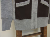 FREEWHEELERS / TWO-TONE ZIP FRONT CARDIGAN TYPE SWEAT SHIRT (#1534005,CHARCOAL BLACK × DARK MIX GRAY)