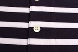 WORKERS / Border Henley, Short Sleeve (Navy x White)