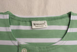 WORKERS / Border Henley, Short Sleeve (Opal Green x White)