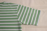 WORKERS / Border Henley, Short Sleeve (Opal Green x White)