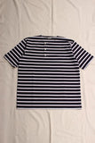 WORKERS / Border Henley, Short Sleeve (Navy x White)