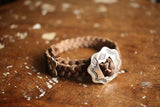 BARNSTORMERS / Mid 1960s Cowhide Braided Bracelet,Sterling Silver Clasp (A16-03,STEEL GRAY)
