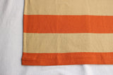 FREEWHEELERS / "HORIZONTAL STRIPED" SET-IN SHORT SLEEVE T-SHIRT (#2125018,SAND BEIGE × SUNRISE ORANGE)