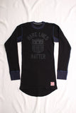BO'S GLAD RAGS / "Health Shield Bare Lives Matter" MID 1950s STANDARD TWO-TONE PRINTED THERMAL UNDERSHIRT (C20-01,BLACK)