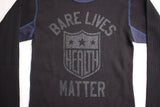 BO'S GLAD RAGS / "Health Shield Bare Lives Matter" MID 1950s STANDARD TWO-TONE PRINTED THERMAL UNDERSHIRT (C20-01,BLACK)