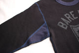 BO'S GLAD RAGS / "Health Shield Bare Lives Matter" MID 1950s STANDARD TWO-TONE PRINTED THERMAL UNDERSHIRT (C20-01,BLACK)