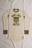 BO'S GLAD RAGS / "Health Shield Bare Lives Matter" MID 1950s STANDARD TWO-TONE PRINTED THERMAL UNDERSHIRT (C20-01,GRAY BEIGE)
