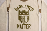 BO'S GLAD RAGS / "Health Shield Bare Lives Matter" MID 1950s STANDARD TWO-TONE PRINTED THERMAL UNDERSHIRT (C20-01,GRAY BEIGE)