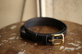JABEZ CLIFF / STIRRUP LEATHER BELT 2cm (BLACK)