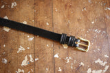 JABEZ CLIFF / STIRRUP LEATHER BELT 2cm (BLACK)