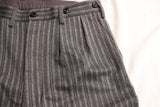 ADJUSTABLE COSTUME / ORIGINAL STRIPE TWO PLEATED TROUSERS (AP-069,CHARCOAL)