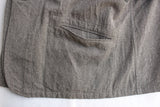 ADJUSTABLE COSTUME / COTTON LINEN HERRINGBONE SHAWL COLLAR JACKET (AJ-120-C,OLIVE)