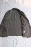 ADJUSTABLE COSTUME / COTTON LINEN HERRINGBONE SHAWL COLLAR JACKET (AJ-120-C,OLIVE)