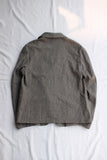 ADJUSTABLE COSTUME / COTTON LINEN HERRINGBONE SHAWL COLLAR JACKET (AJ-120-C,OLIVE)