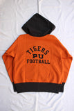 FREEWHEELERS / "TIGERS" AFTER HOOD FRONT ZIPPER SWEAT PARKA (#2234002,BLAZE ORANGE × SOOT BLACK)