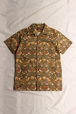 ADJUSTABLE COSTUME / "Willam Morris Strawberry Thief,1883" Open Collar Short Sleeve Shirt (AS-088-SP,BROWN)