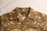 ADJUSTABLE COSTUME / "Willam Morris Strawberry Thief,1883" Open Collar Short Sleeve Shirt (AS-088-SP,BROWN)