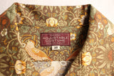 ADJUSTABLE COSTUME / "Willam Morris Strawberry Thief,1883" Open Collar Short Sleeve Shirt (AS-088-SP,BROWN)