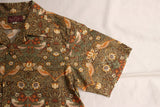 ADJUSTABLE COSTUME / "Willam Morris Strawberry Thief,1883" Open Collar Short Sleeve Shirt (AS-088-SP,BROWN)