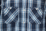 COLIMBO / RICHMOND-BORO WORK SHIRT,FLANNEL (ZS-0311,NAVY/SAX)