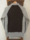 FREEWHEELERS / TWO-TONE ZIP FRONT CARDIGAN TYPE SWEAT SHIRT (#1534005,CHARCOAL BLACK × DARK MIX GRAY)
