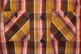 COLIMBO / RICHMOND-BORO WORK SHIRT,FLANNEL (ZS-0311,BROWN/YELLOW)